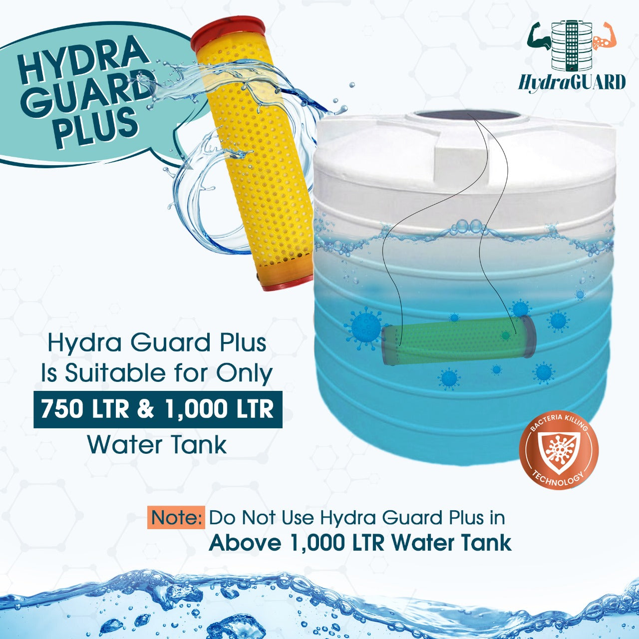 Hydra Guard Plus Best For 750Ltr To 1,000Ltr Water tank Conditioner